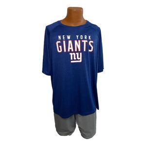 Team Apparel Blue Polyester New York Giants T-shirt, XXL, Pre-owned